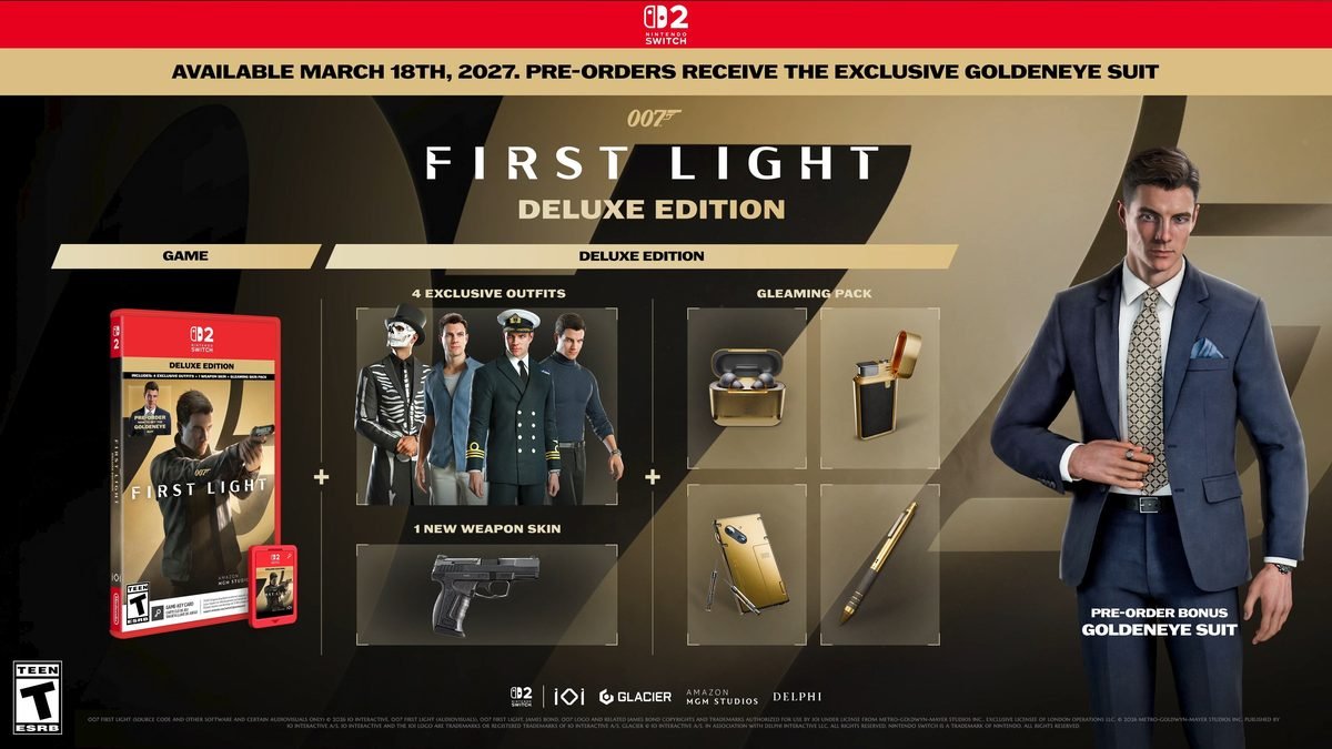 Arte de divulgação de 007 First Light para Switch 2