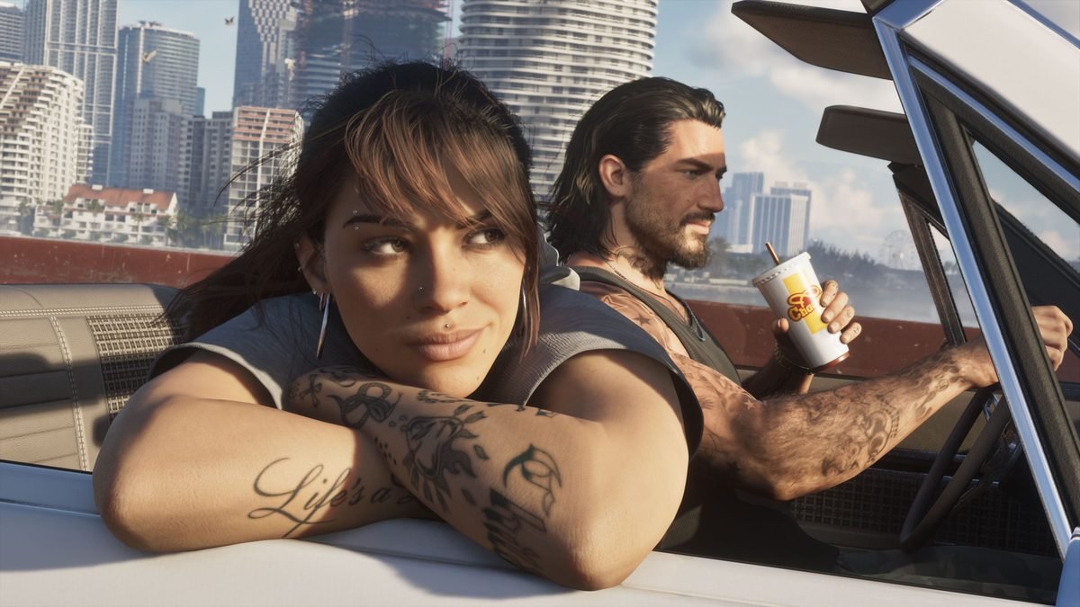 Jason e Lucia em arte de GTA 6